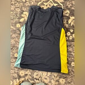 TomboyX Colorblock Tank Top - Black, Yellow, Teal
